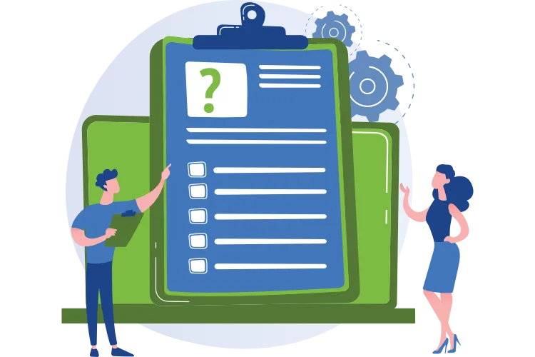 Barrierefreie Website Checkliste Eine Illustration von einem Laptop und einer Checkliste.