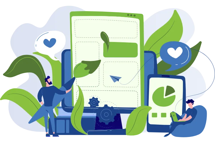 Barrierefreie Website erstellen Eine Illustration wie eine barrierefreie Website erstellt wird.
