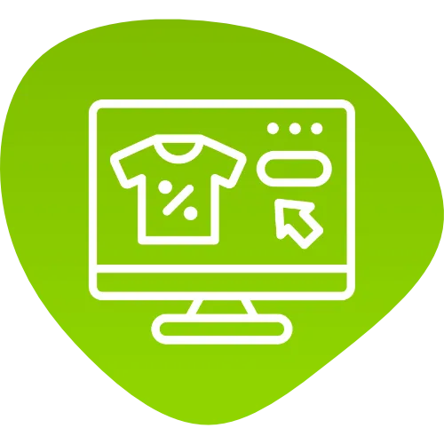 Homepage 4 Ein Blob mit einem Onlineshop Icon.