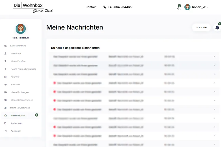 FeWo_Interner-Chat Die Ansicht von unserem Internen FeWo Chat.