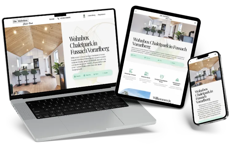 Webdesing-fuer-Ferienwohnungen Eine Vorschau eines Webdesigns für Ferienwohnungen.
