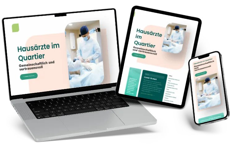 Arzt-Website_Vorschau Eine Vorschau eines Webdesigns für ein Ärzte.