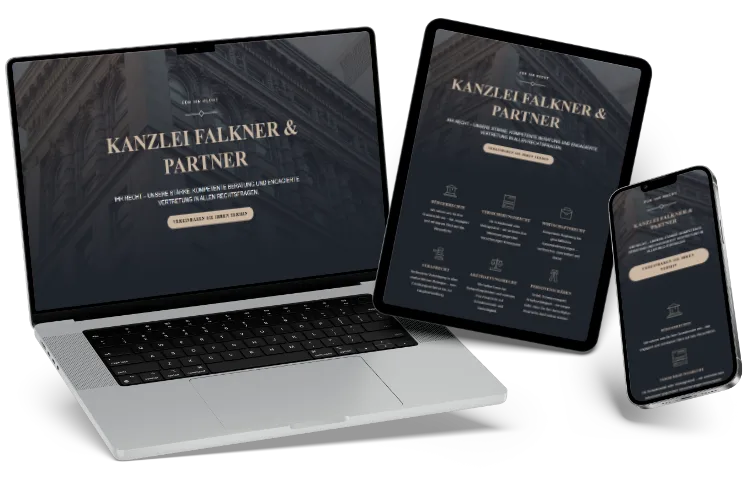 Webdesign-fuer-Rechtsanwalt_Vorschau Eine Vorschau eines Webdesigns für Rechtsanwälte.